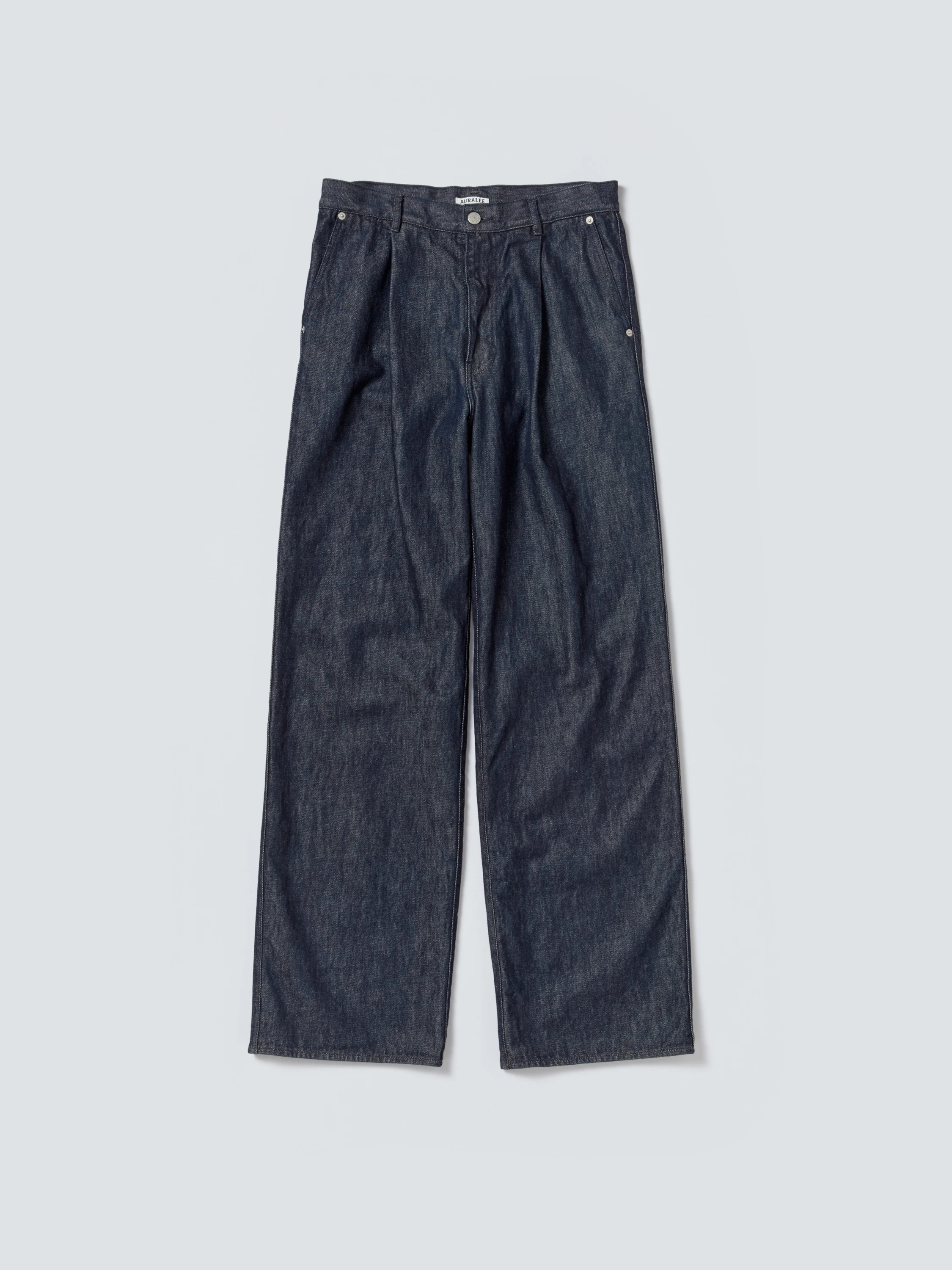 washed hard twist denim wide pants