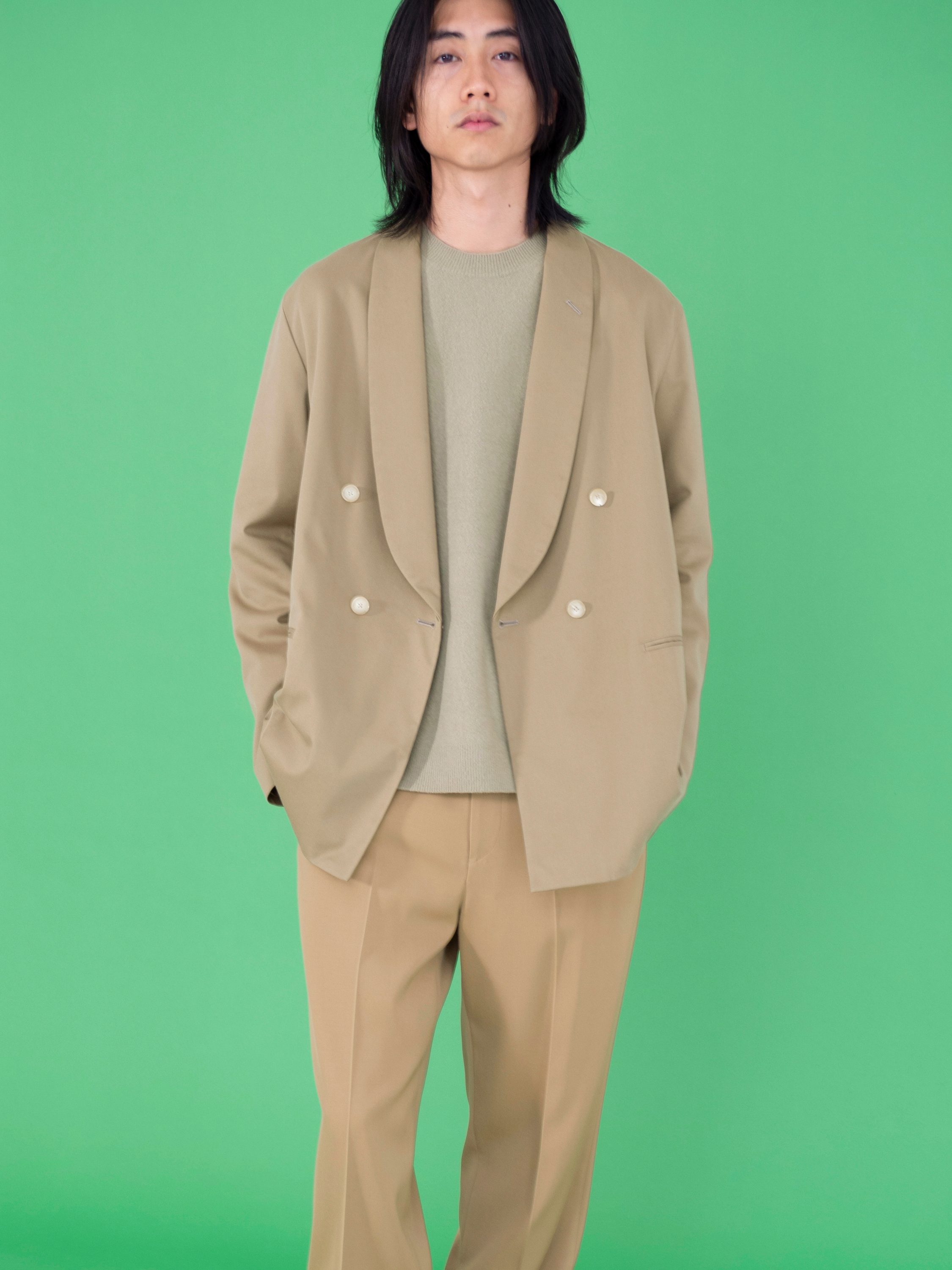 SUPER FINE WOOL COTTON TWILL OVER JACKET - テーラードジャケット