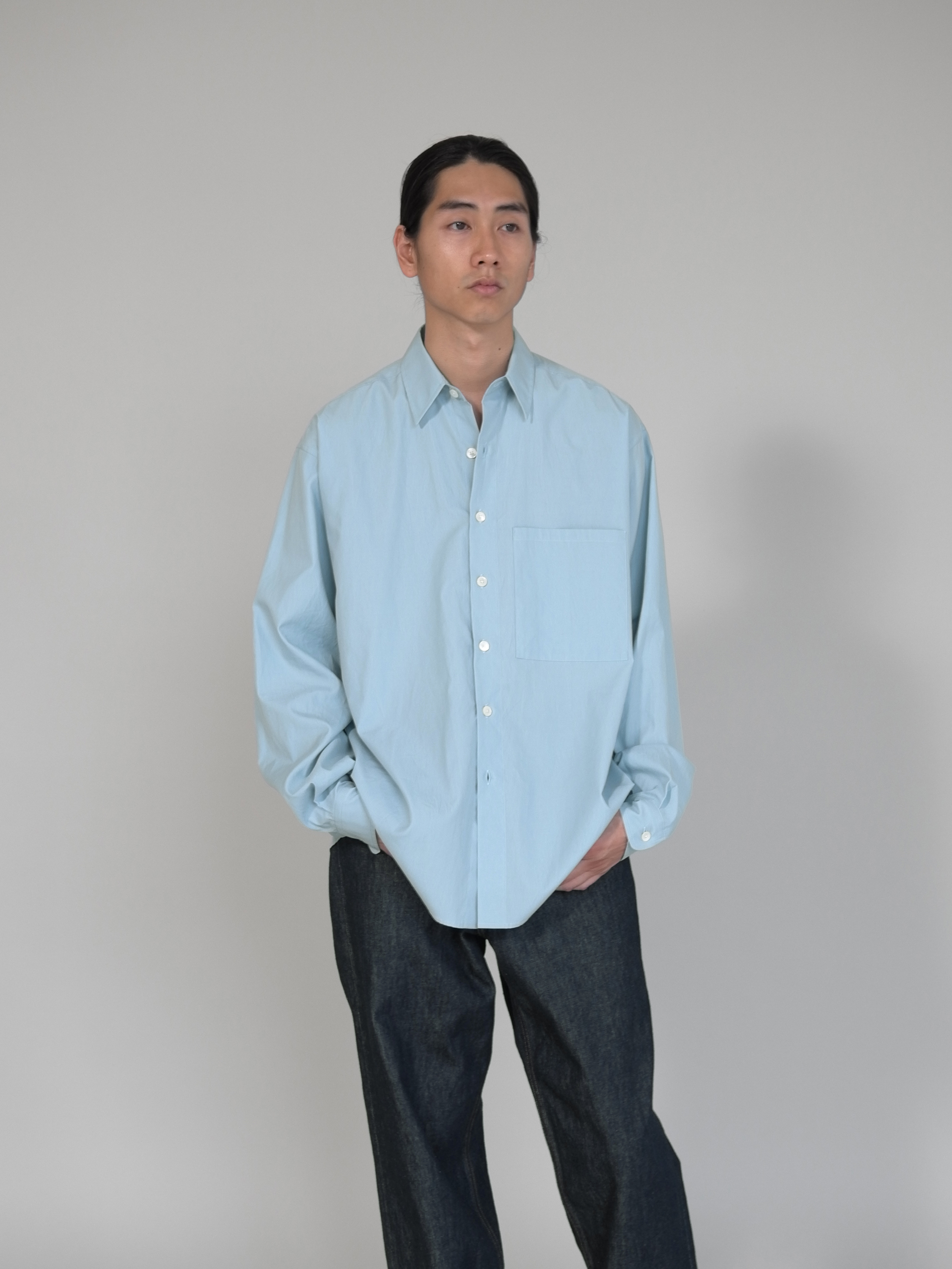 23ss AURALEE WASHED FINX TWILL BIG SHIRT-