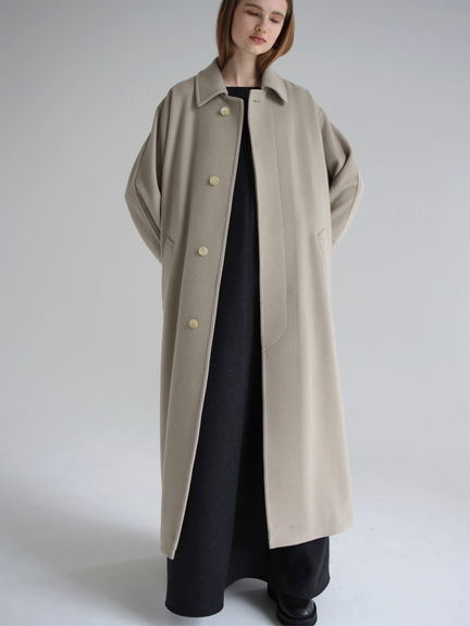 auralee wool cashmere flannel big trench coat