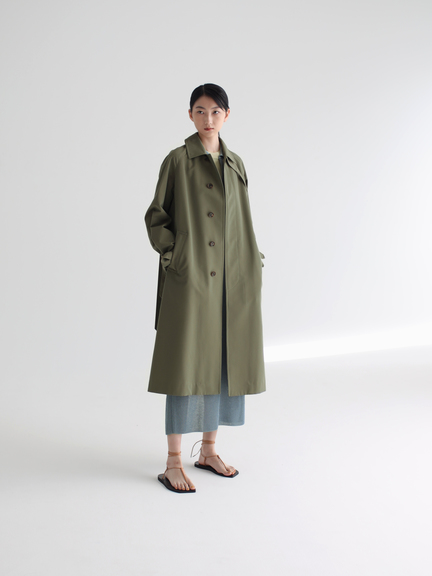 Auralee wool max canvas chambray soutien collar coat Clearance