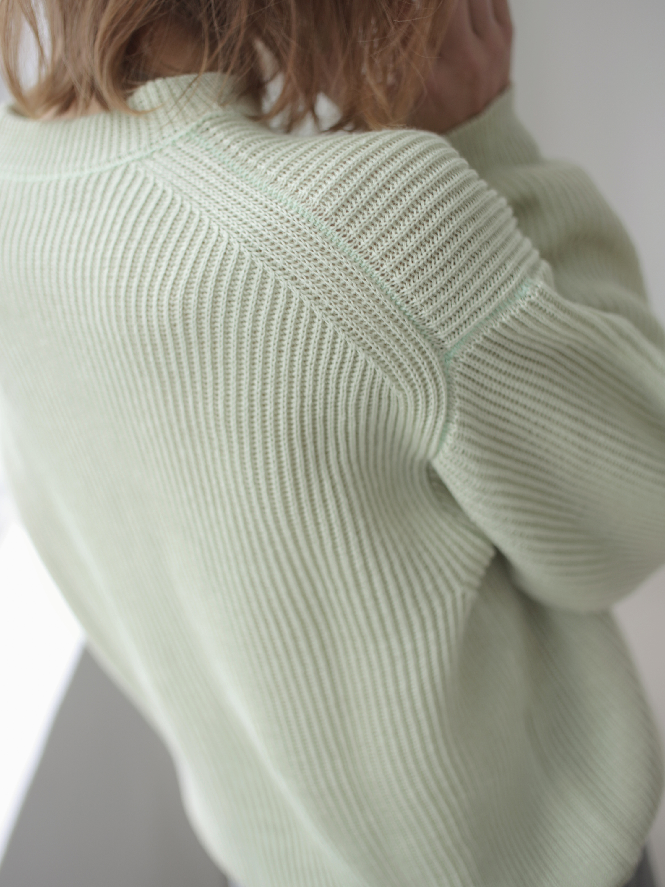 hemp rib knit big cardigan