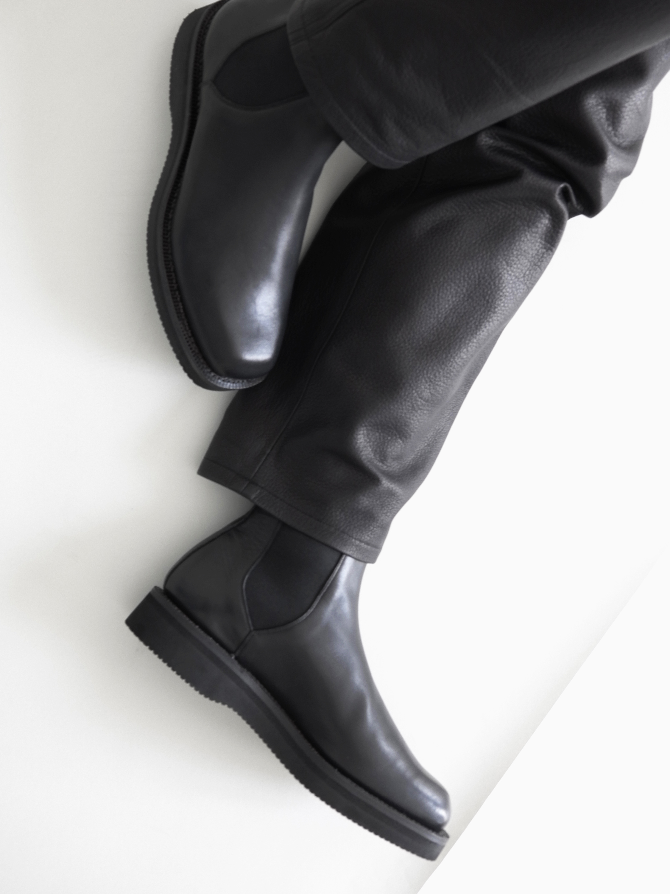 auralee leather square boots made by foot the coacher