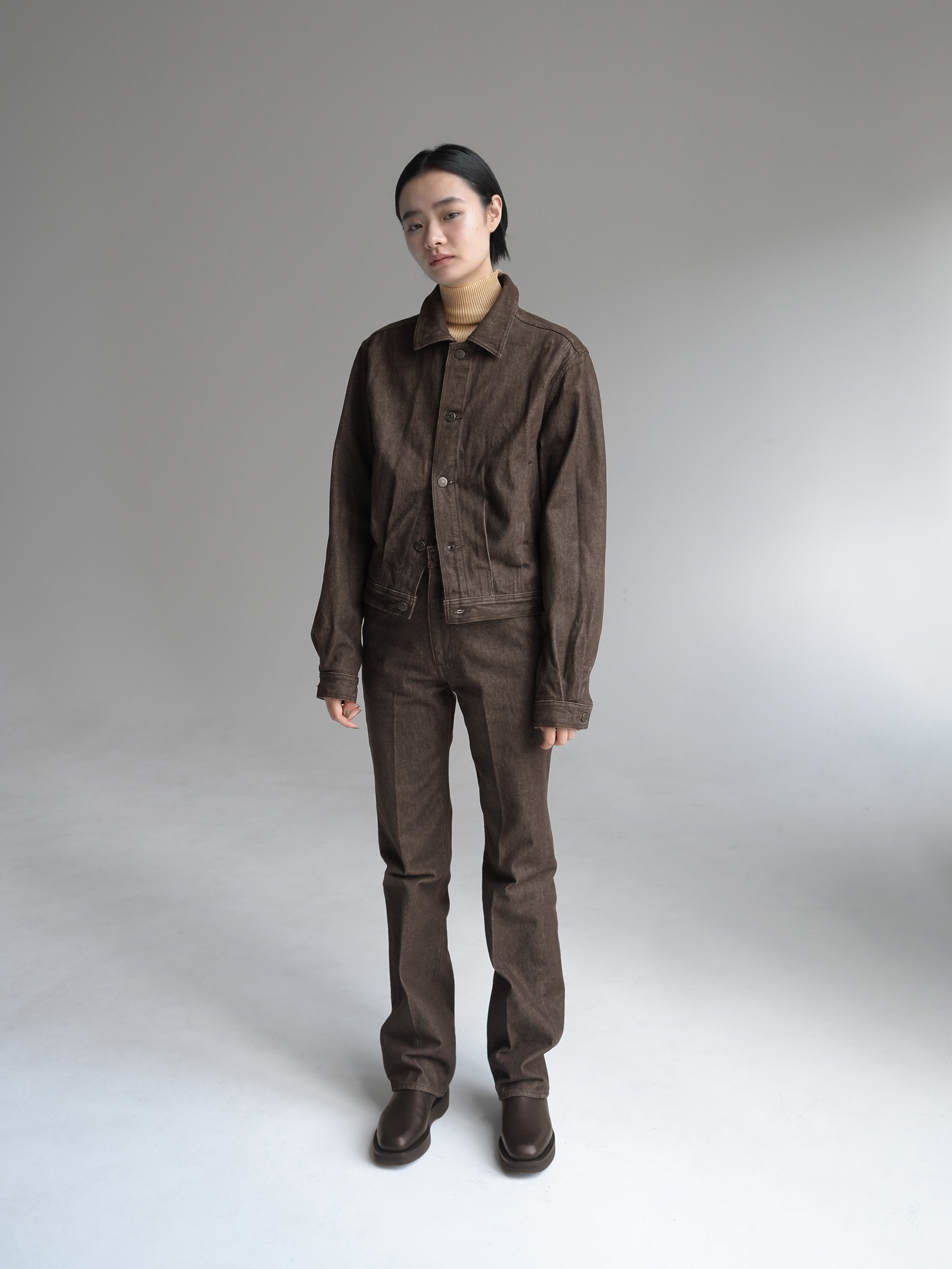 ト送料込 Auralee hard twist denim brown セットアップ | climathon.pl